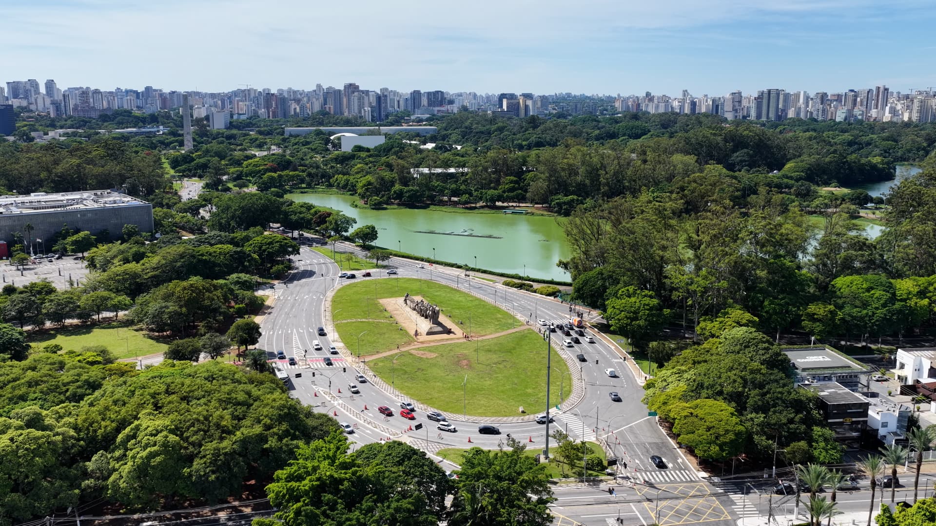Vista aérea do Parque Ibirapuera em São Paulo